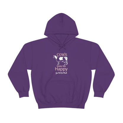 Cow Happy - Heavy Hooded Sweatshirt