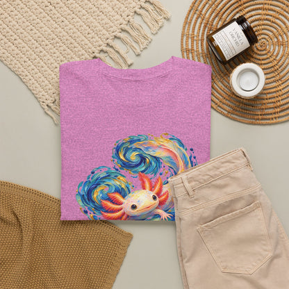 Swirling Axolotl in Turquoise Currents T-Shirt