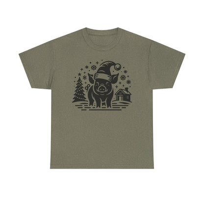 Christmas Pig T-Shirt | Festive Santa Pig Graphic Tee