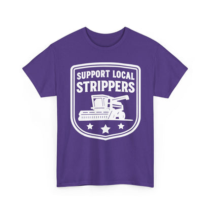 Support Local Strippers T-Shirt | Combine Harvester Tee – White Graphic