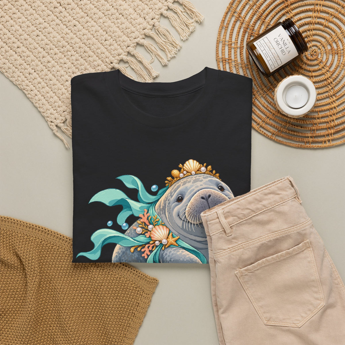 Chubby Mermaid Royalty Manatee T-Shirt