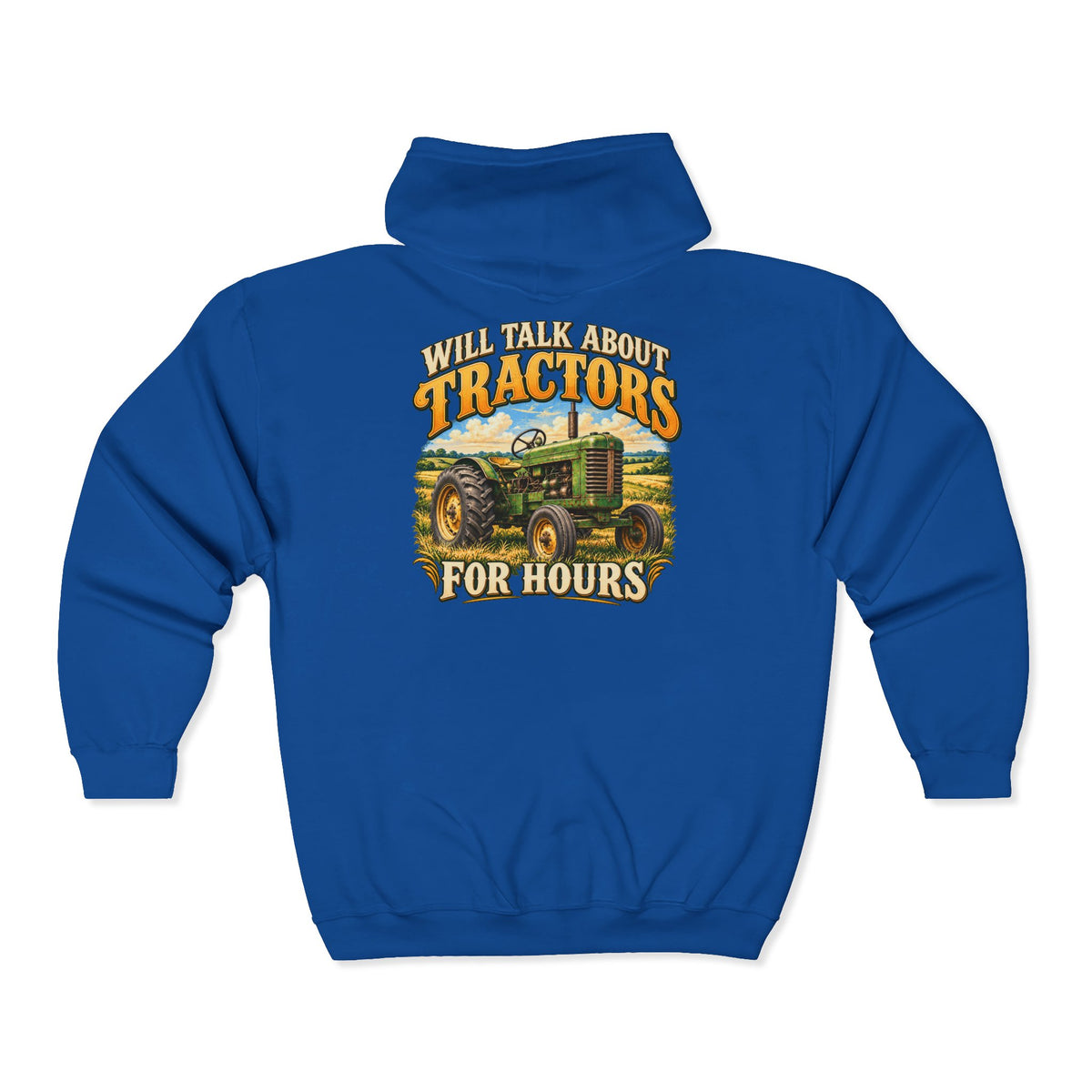 Will Talk About Tractors – Gildan 18600 Zip-Up Hoodie | 015