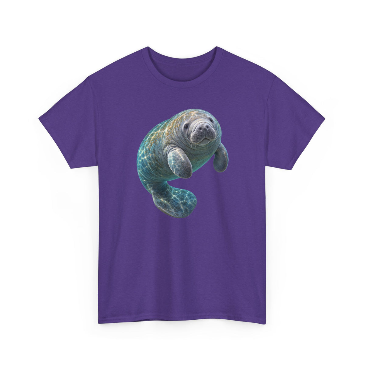 Curled Manatee in Turquoise Light T-Shirt