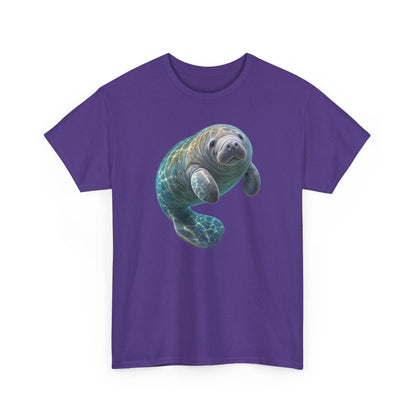Curled Manatee in Turquoise Light T-Shirt