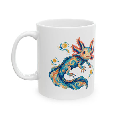 Starwater Axolotl in Turquoise and Coral Mug