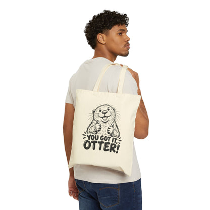 You Got It Otter – One-Color Cotton Canvas Tote Bag | 039a