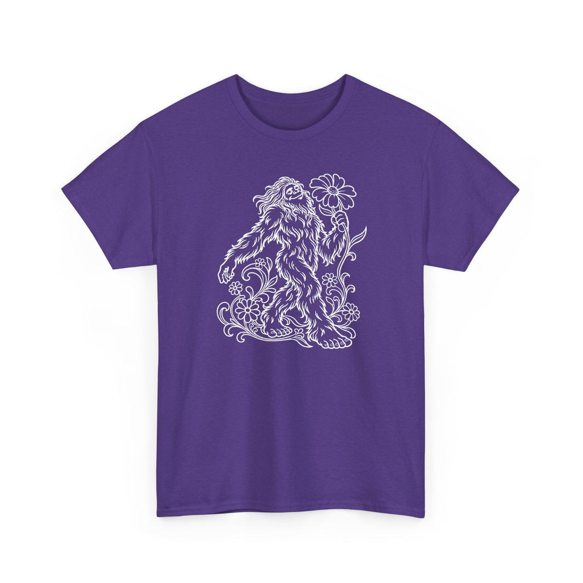 Swaying Sasquatch with a Flower T-Shirt