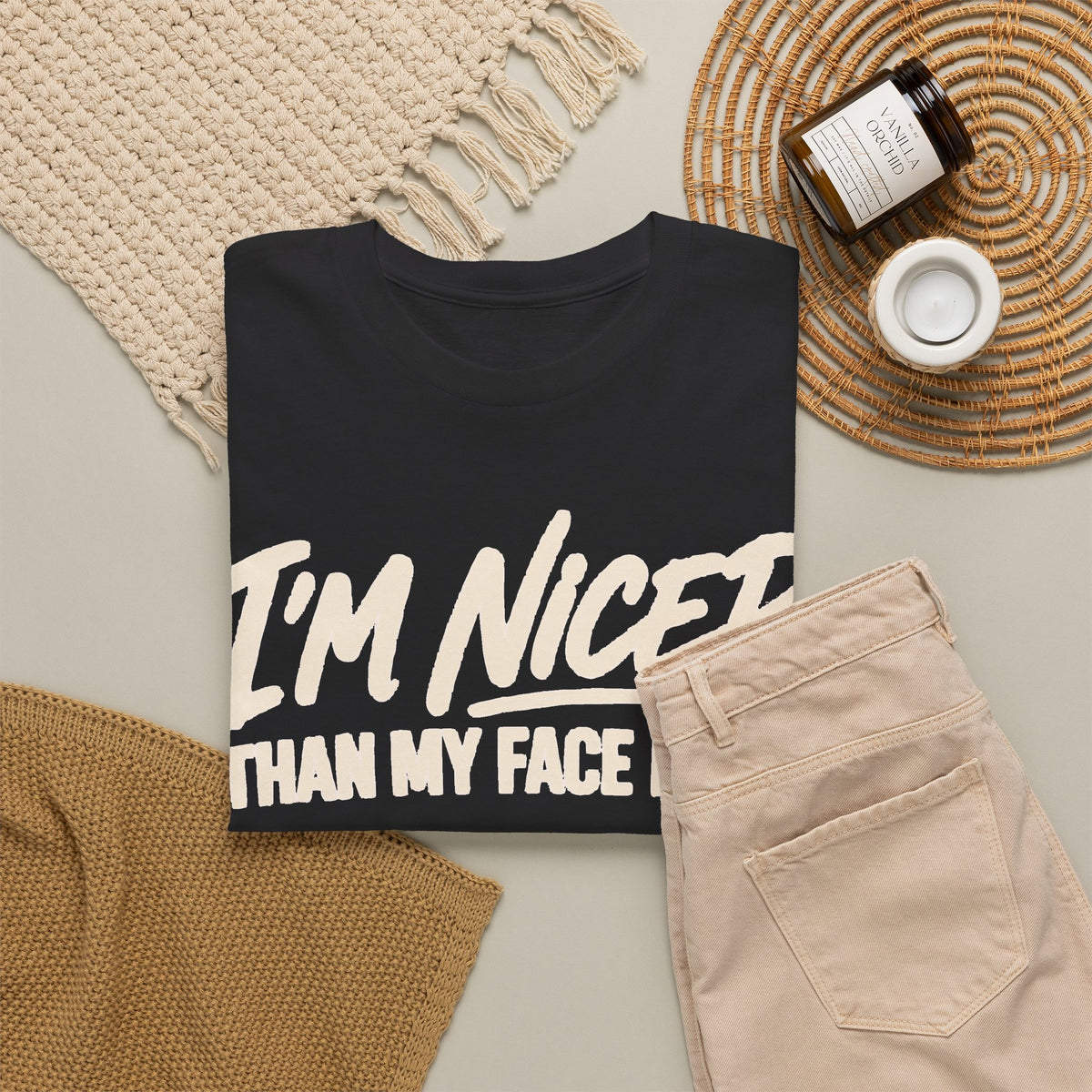 151-R1 I’m Nicer Than My Face Looks — Gildan 5000 T-Shirt