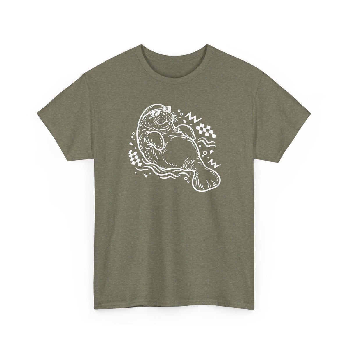 Retro floating manatee mascot T-Shirt