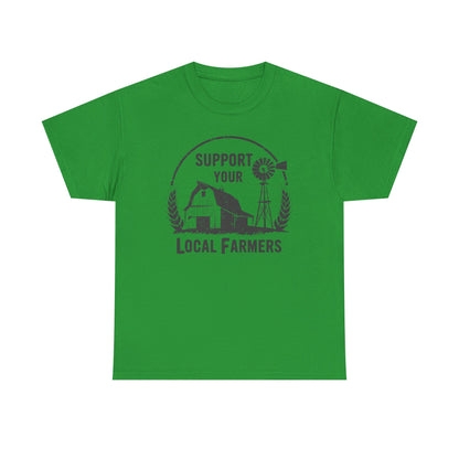 Support Your Local Farmers T-Shirt | Barn & Windmill Tee