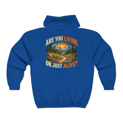 Living or Just Alive – Gildan 18600 Zip-Up Hoodie | 009