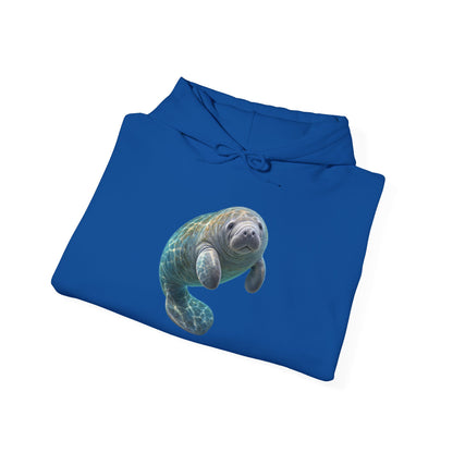 Curled Manatee in Turquoise Light Pullover Hoodie