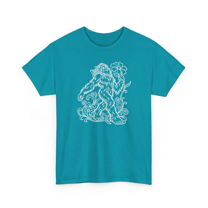 Swaying Sasquatch with a Flower T-Shirt