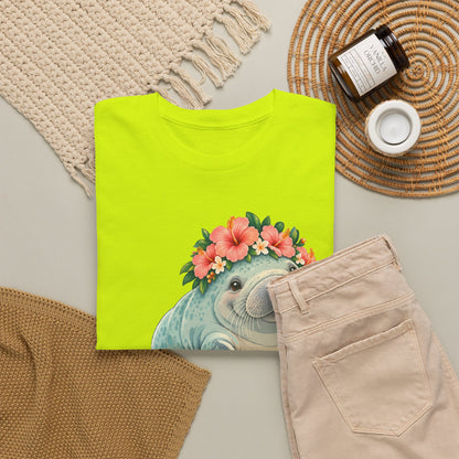 Chubby Mermaid Flower Crown Manatee T-Shirt