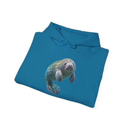 Curled Manatee in Turquoise Light Pullover Hoodie