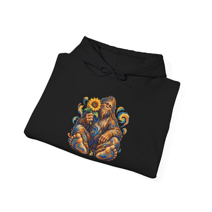 Sunflower Rest with a Shaggy Bigfoot Pullover Hoodie