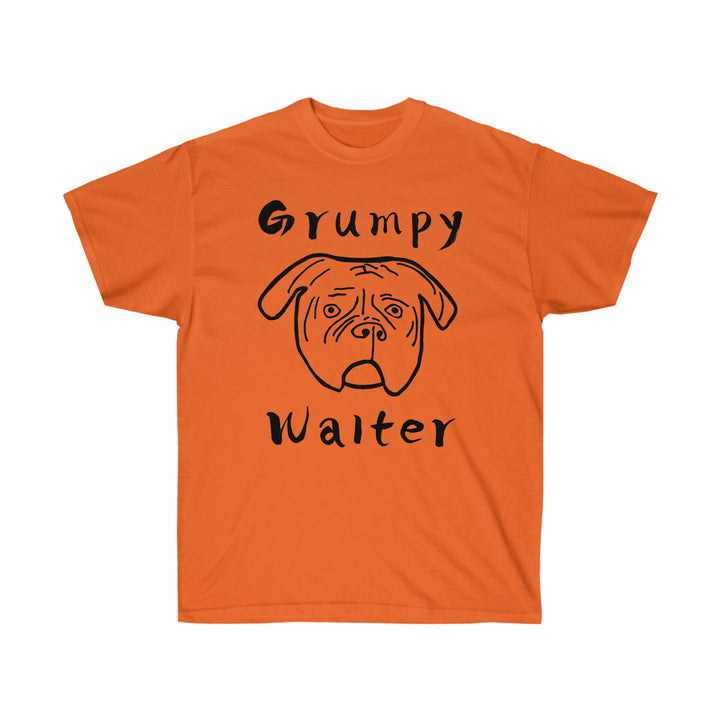 Grumpy Walter T-Shirt | Funny Dog Graphic – Black Ink