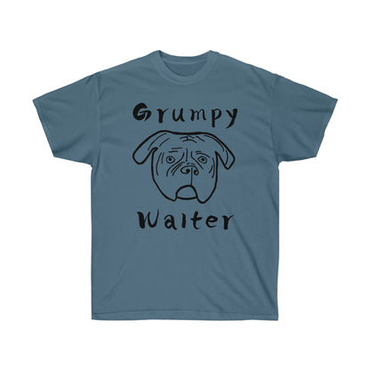 Grumpy Walter T-Shirt | Funny Dog Graphic – Black Ink