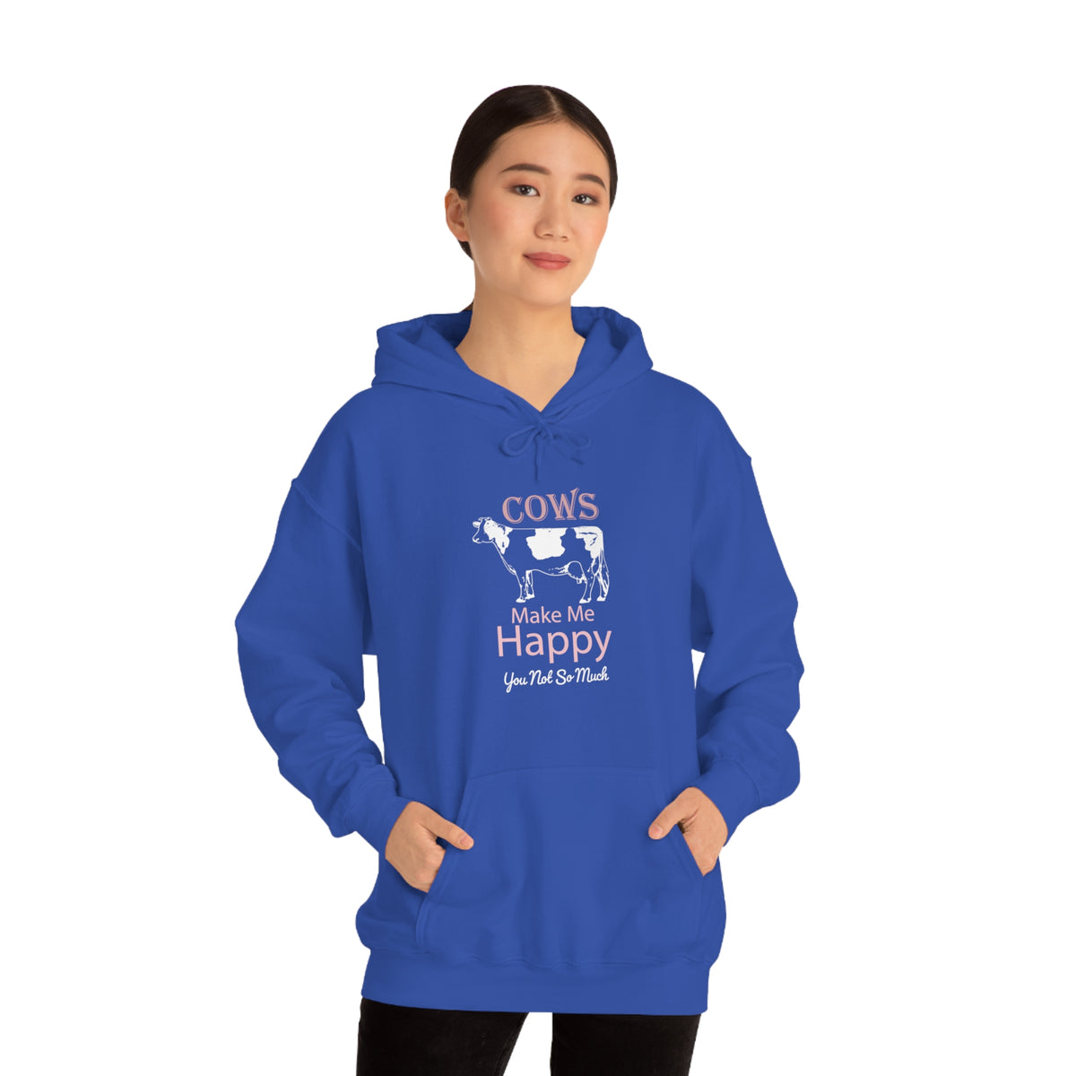 Cow Happy - Heavy Hooded Sweatshirt
