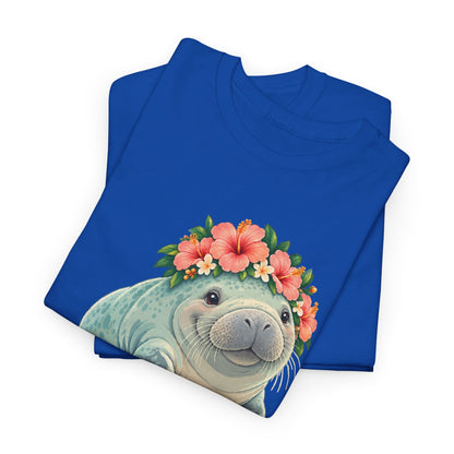 Chubby Mermaid Flower Crown Manatee T-Shirt