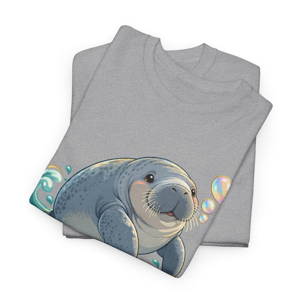 Chubby Mermaid Bubble Wishes Manatee T-Shirt