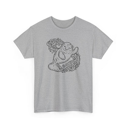 Groovy Manatee in Psychedelic Waves T-Shirt