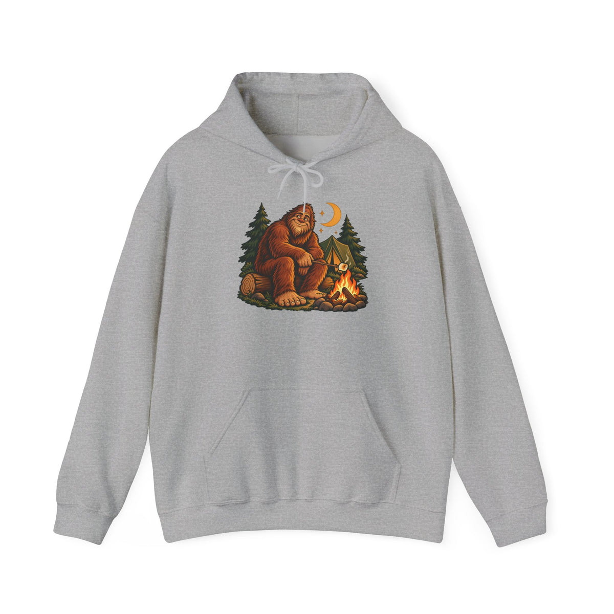 Bigfoot's Cozy Campfire Night Pullover Hoodie