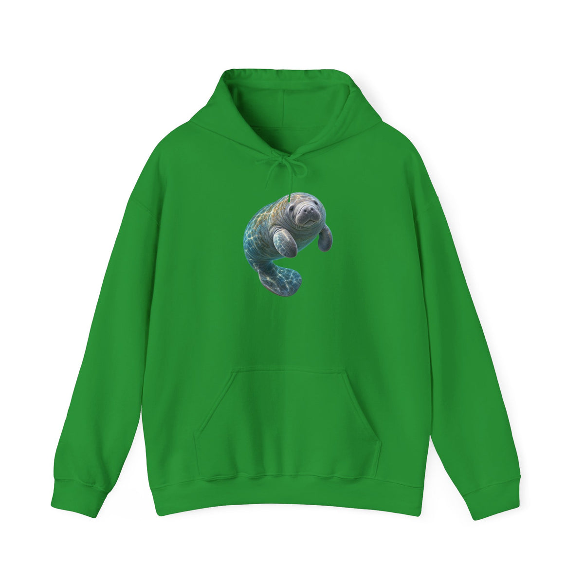 Curled Manatee in Turquoise Light Pullover Hoodie