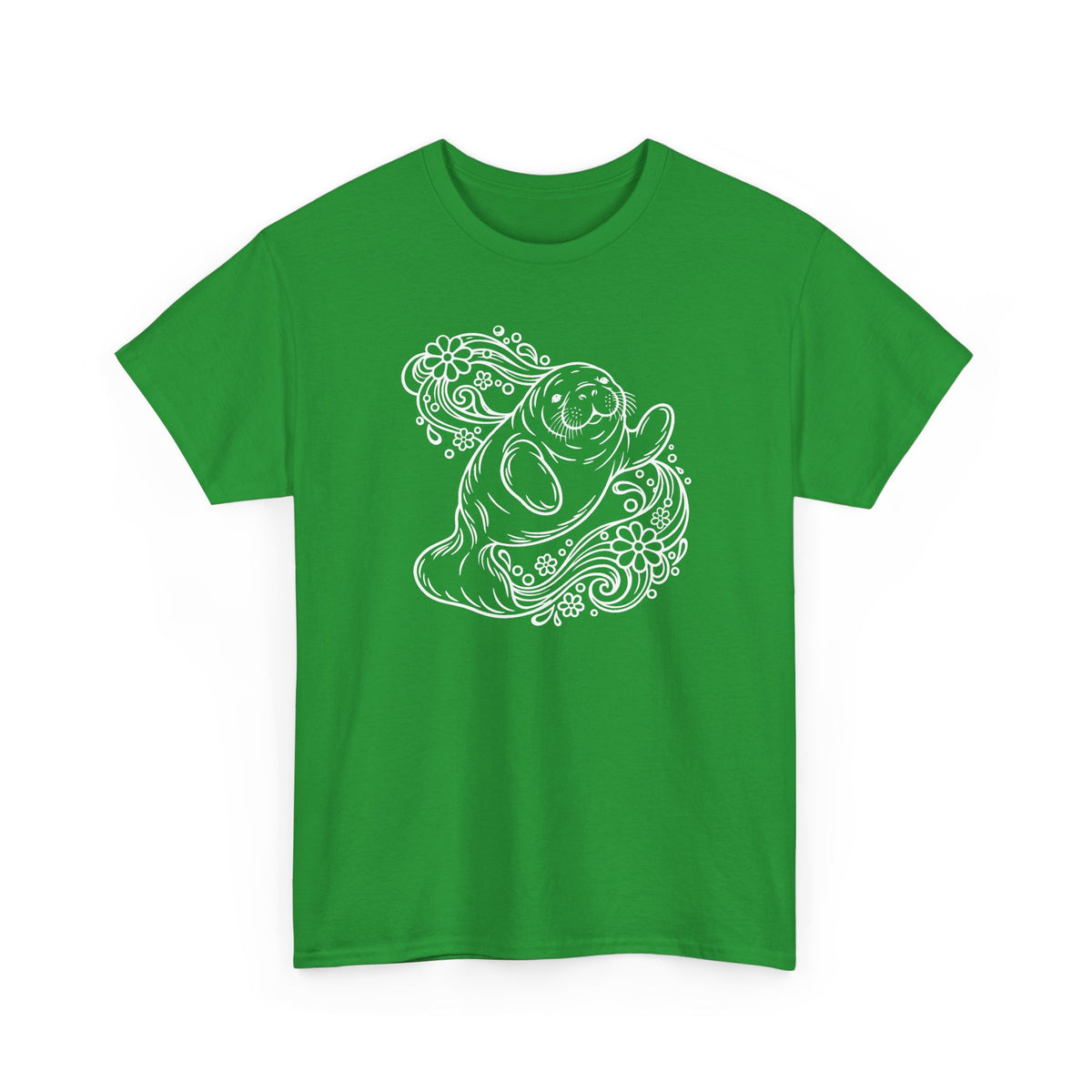 Groovy Manatee in Psychedelic Waves T-Shirt
