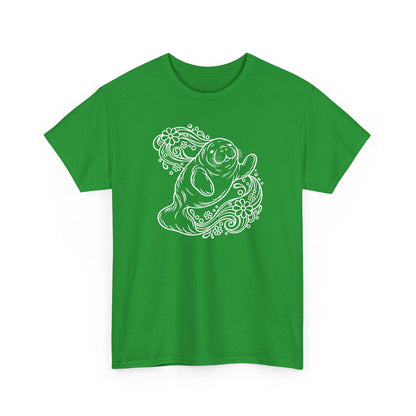 Groovy Manatee in Psychedelic Waves T-Shirt