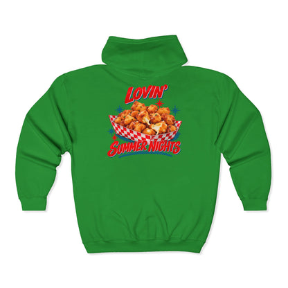 Lovin’ Cheese Curds & Summer Nights – Gildan 18600 Zip-Up Hoodie | 002a-v2
