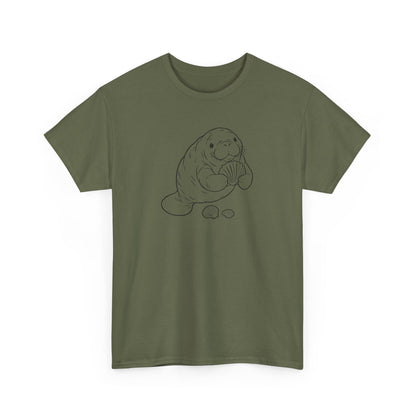 Chubby Mermaid Shell Collector Manatee T-Shirt