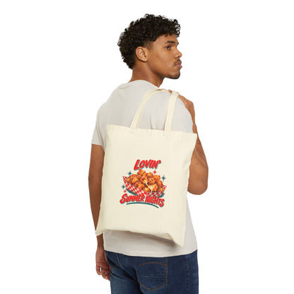 Lovin’ Cheese Curds & Summer Nights – Cotton Canvas Tote Bag | 002a-v2