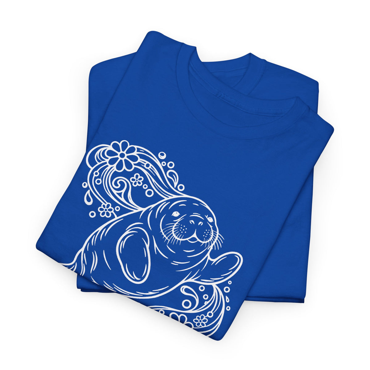 Groovy Manatee in Psychedelic Waves T-Shirt