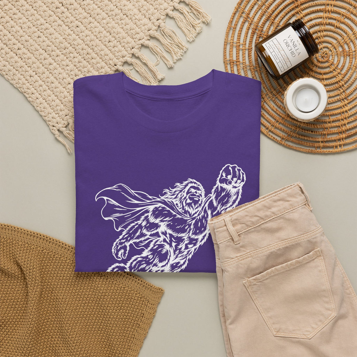 Soaring Cape-Wearing Sasquatch T-Shirt