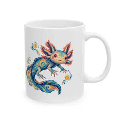Starwater Axolotl in Turquoise and Coral Mug