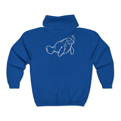 Slow Float Manatee Zip-Up Hoodie