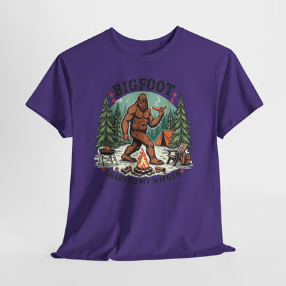 Bigfoot Grabbed My Wiener T-Shirt | Funny Camping Tee