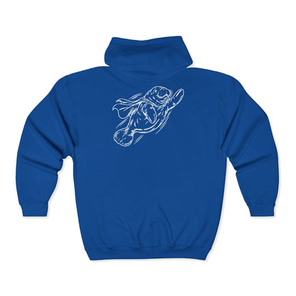 Chubby Manatee Takes Flight Zip-Up Hoodie