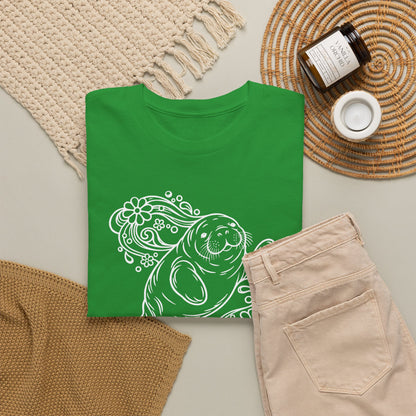 Groovy Manatee in Psychedelic Waves T-Shirt