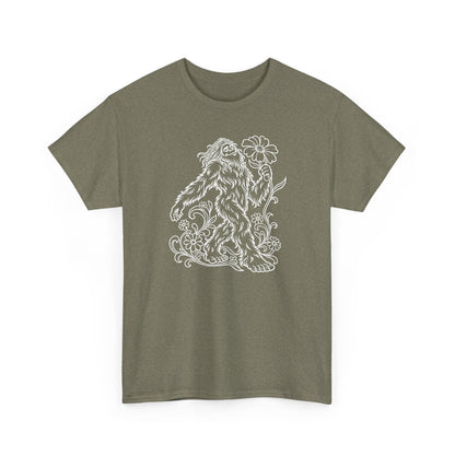 Swaying Sasquatch with a Flower T-Shirt