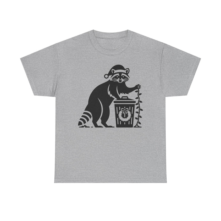 Christmas Lights Raccoon T-Shirt | Festive Animal Graphic Tee