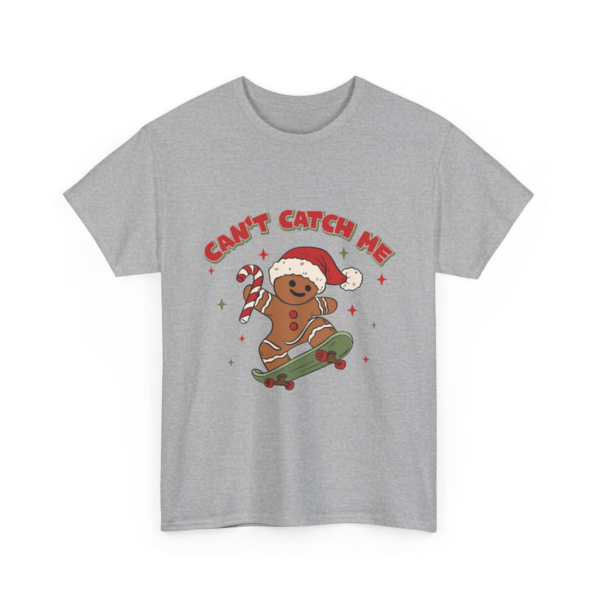Can’t Catch Me Gingerbread T-Shirt | Skateboard Christmas Tee