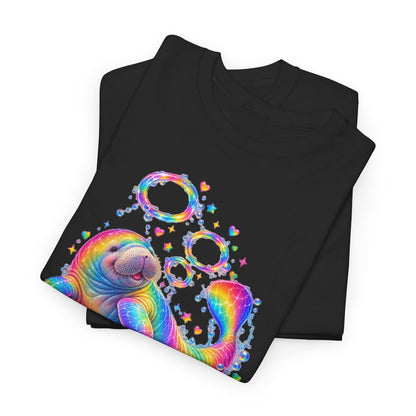 Rainbow Manatee Bubble Flip T-Shirt