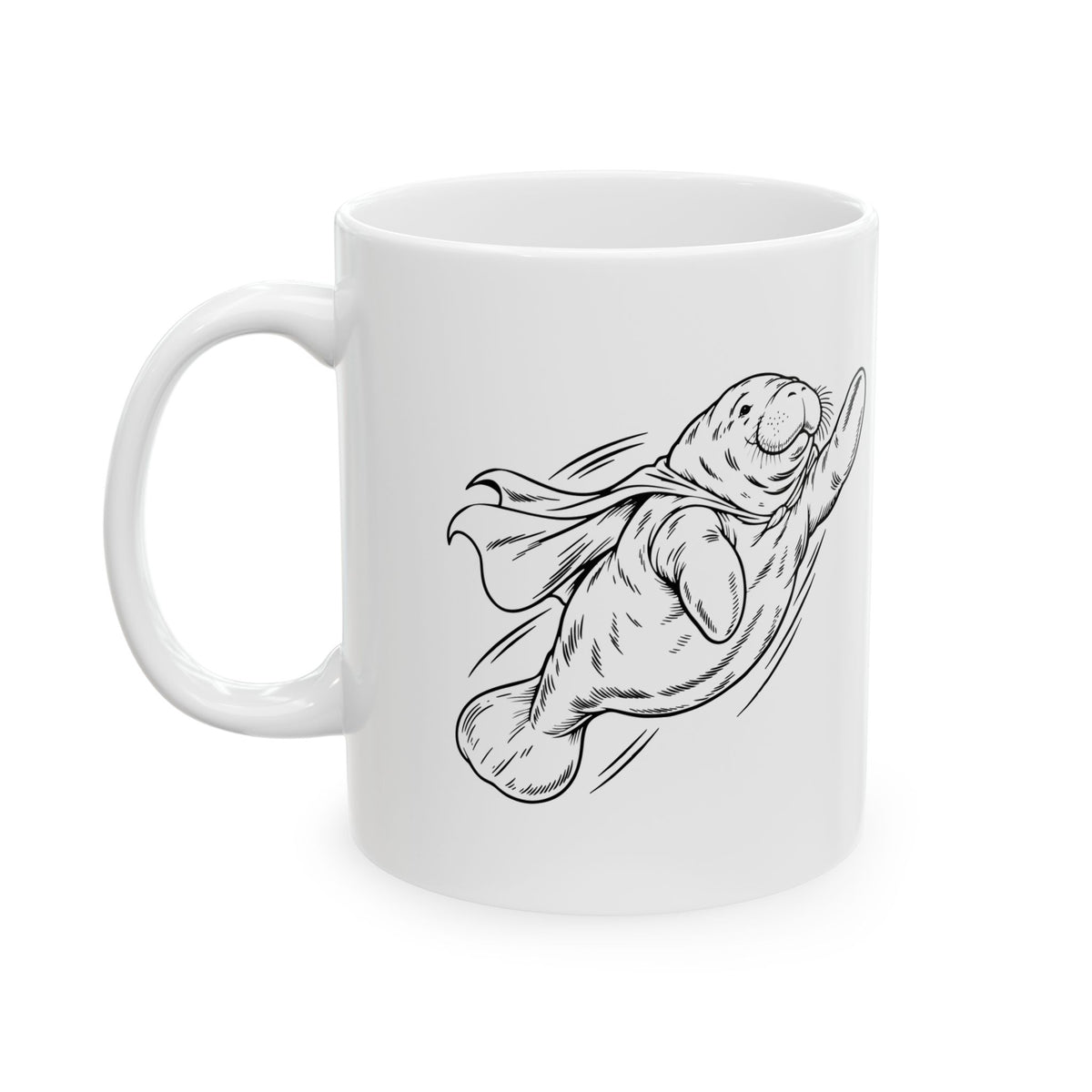 Chubby Manatee Takes Flight Mug