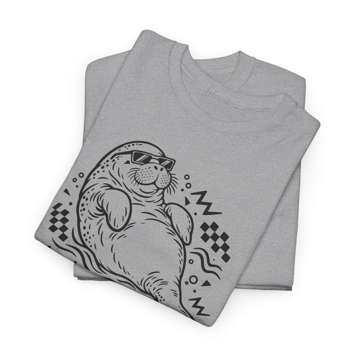 Retro floating manatee mascot T-Shirt