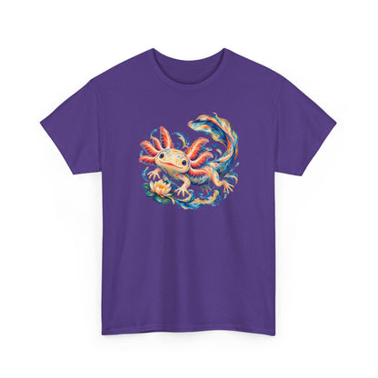 Swirling Axolotl and Lily Bloom T-Shirt