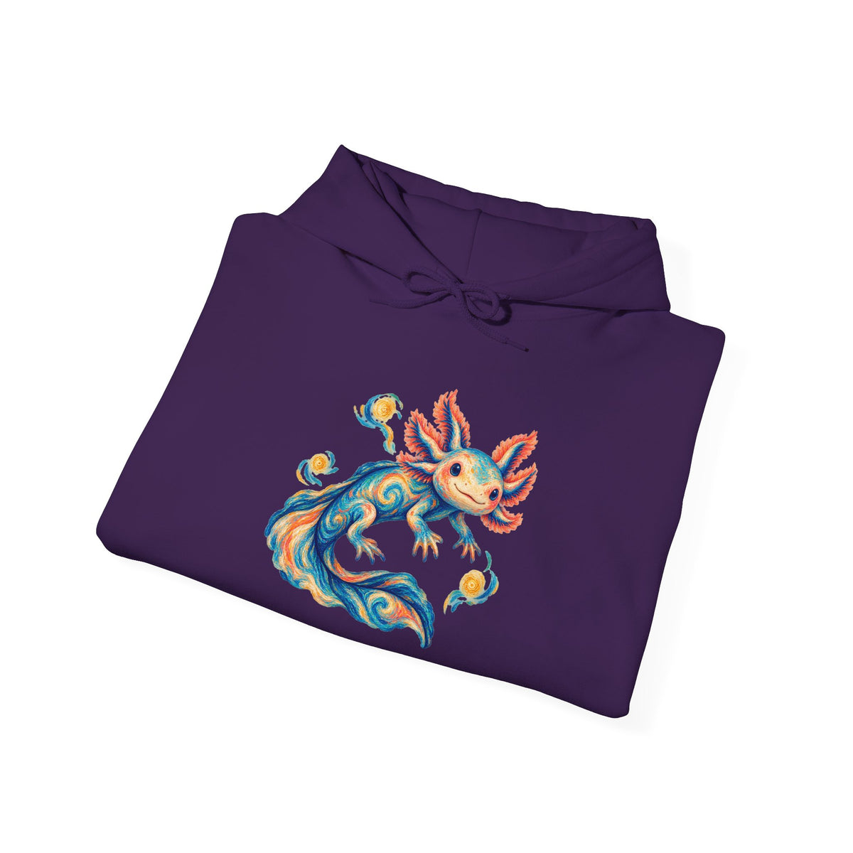 Starwater Axolotl in Turquoise and Coral Pullover Hoodie