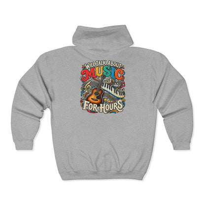 Will Talk About Music – Gildan 18600 Zip-Up Hoodie | 021