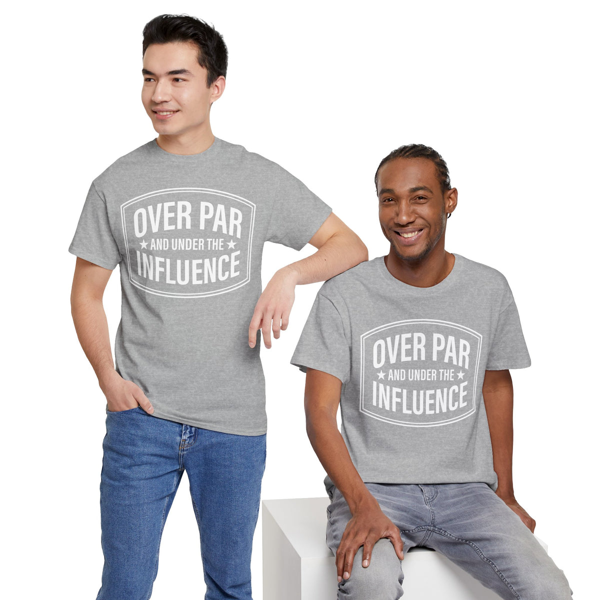 Over Par and Under the Influence T-Shirt | Golf Tee – White